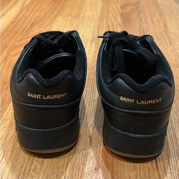 Saint Laurent Black Leather Sneakers - Picture 5 of 9